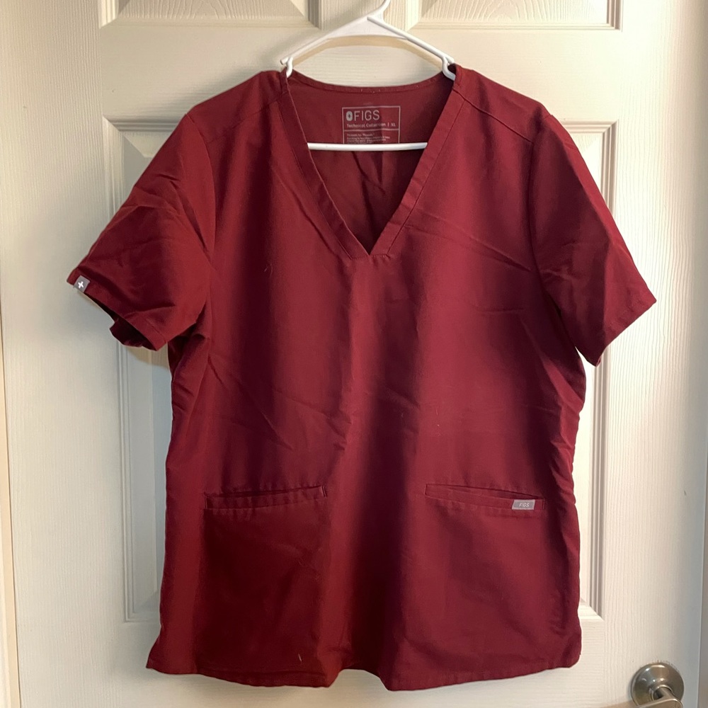 Burgundy Casma Scrub Top